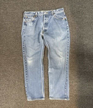 Levi's 501 Jeans Men's 38x32 100% Cotton Denim Straight Leg Button-Fly Workwear